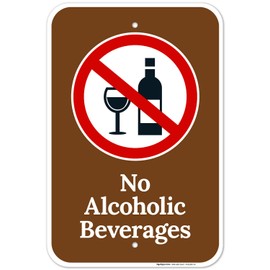 Sigo Signs, No Alcoholic Beverages Sign, 12x18 Inches, Rust Free .063 Aluminum, Fade Resistant, Made in USA