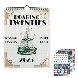 FuninCrea 2025 Calendar with 4 Sheets Creative Planning Stickers, Wall Calendar 2025 12-Month Jan to Dec Full Year Family Calendar for Home Office (style 2)