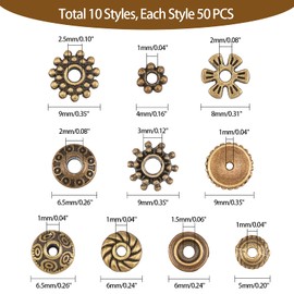 Tibetan Style Alloy Spacer Beads, Mixed Shapes, Antique Bronze