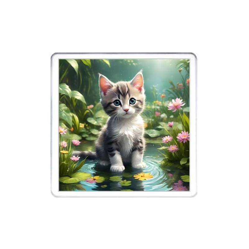 Kitten Coaster Set. 4 different Kitty Cat Pictures on 10cm