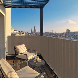 Coarbor 3'x15' Balcony Privacy Screen Fence Apartment Patio Privacy Screen Balcony Cover Balcony Décor 90% Blockage for Balcony Porch Deck Patio Backyard Brown