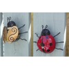 Set of 2 Metal Bee and Ladybird Garden Wall Ornaments