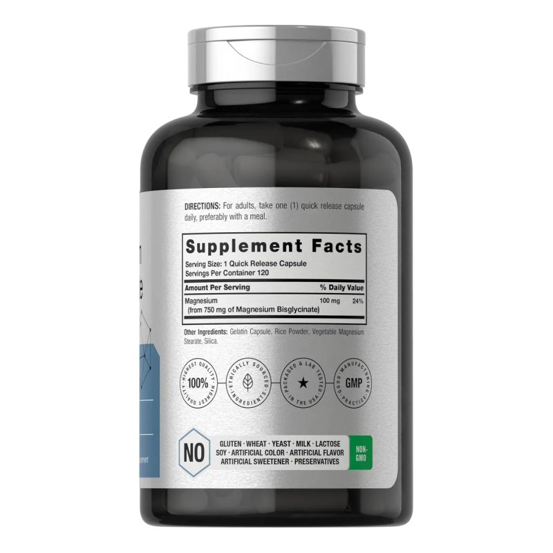 Suplemento En Cápsula Horbaach Bisglicinato De Magnesio X 0mg