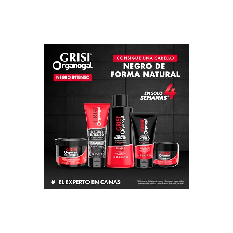 Shampoo Grisi Organogal negro intenso 400 ml