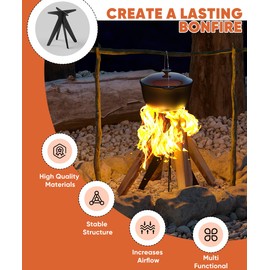Mocomax Vertical Fire Pit Grate, Metal Portable Fire Place Log Grate, 9 Inch Firepit Top Section for Indoor, Outdoor Use, Low Smoke, High Heat
