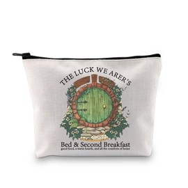 Luckwearer Second Breakfast Zipper Makeup Bag Literature Gifts for Nerds Bookstuff Gifts for Readers, second breakfast 3uk, Fashionable