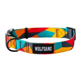 Wolfgang Heavy Duty, Adjustable Wide Venture Dog Collar with Quick Release Nylon Buckle for Walking & Training, Buena Onda, Medium