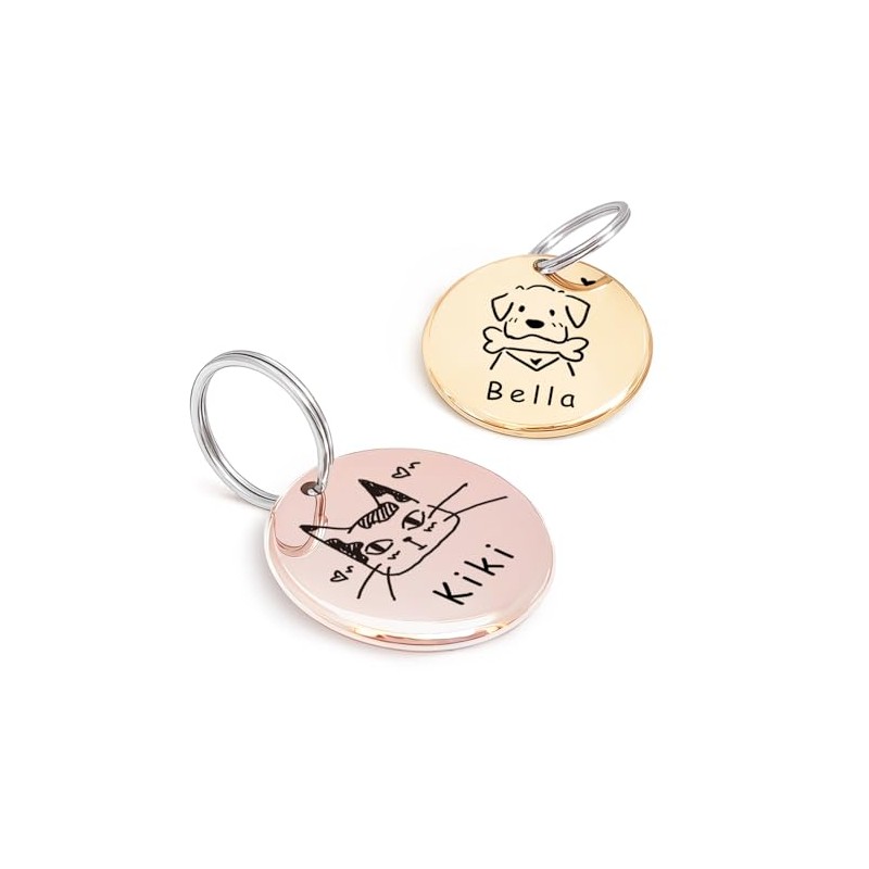 Diseño Original de Retrato para Placas de Identificación de Gato