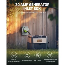 DEWENWILS 30 Amp Generator Inlet Box, Pre-drilled NEMA L14-30 Power Inlet Box, 4-Prong Generator Cord, 125/250V, 7500/12500W, 3R Weatherproof for Outdoor Use, ETL Listed