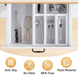 BALEINE Cabinet Liner, Drawer and Shelf Liner for Kitchen Cabinets Non-Adhesive, Non-Slip Protect Desks, Cupboard, Drawers, Shelves, Tableware (17.5 in x 20 Ft, Gray)