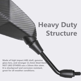 【2023 Upgraded】Motorcycle Convex Rear View Mirror, Mirrors for Bike,Motorcycle,Atv,Scooter, With 10mm Bolt, 7/8" Handle Bar Mount Clamp for Cruiser, Suzuki， Honda, Victory and More