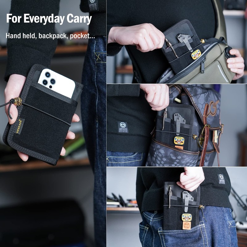 VIPERADE VE11 Pocket Journal Pouch, EDC Wallet Small Notebook Cover,