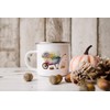 MAXIKIWI Langlebige Emaille-Kaffee- oder Tee-Camping-Tasse für drinnen und draußen, Frühlings-Schubkarre,