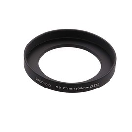 Lens Adapter 48/49/52/55/58/60/62/67/72/77/82-77mm Step up Ring for 80mm OD Matte Box LingoFoto (58mm)