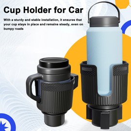 Car Cup Holder Expander Coffee Drinks Bottle Holder Extender Adapter for Large Bottles Mugs in 3.0-4.4in