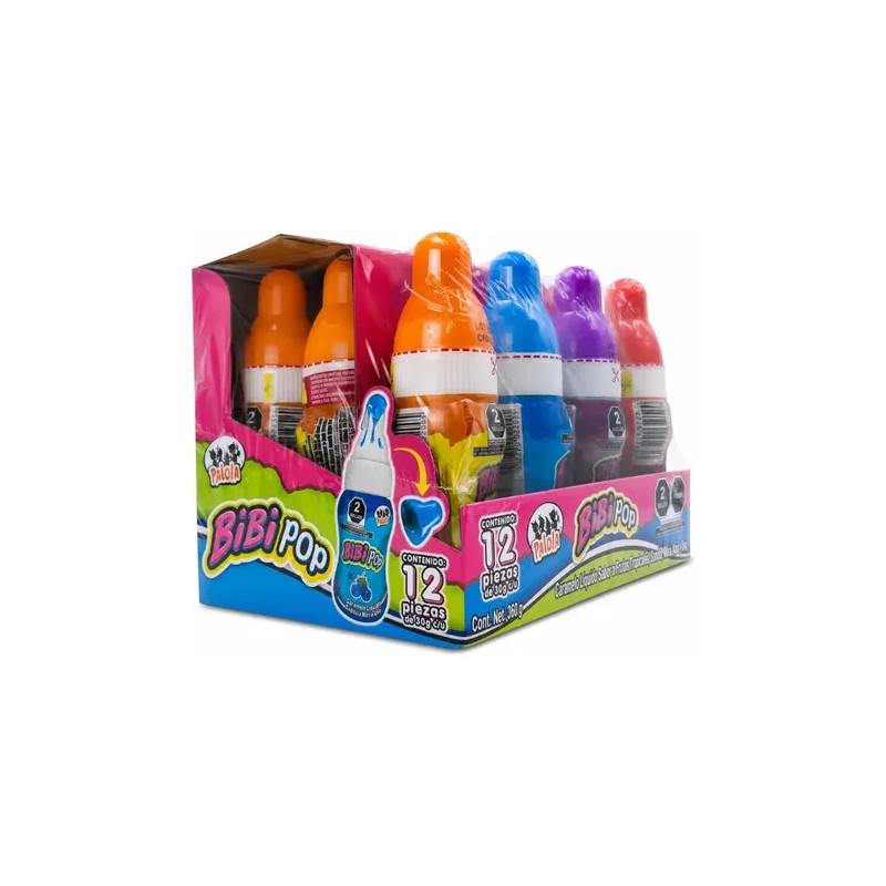 Caramelos Líquidos Bibi Pop Frutales 12 Unidades Las Delicias