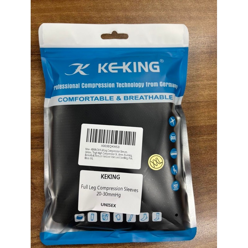 KEKING® Full Leg Compression Sleeves, Unisex, Thigh High Compression Stocking