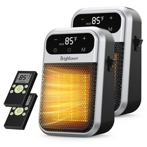 Brightown 2Pack Outlet Space Heater - 800W Plug in Heater
