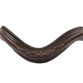 Exion Leather Browband For English Horse Bridle- Curved Shape, Soft Padded, Designer Stitched Equestrian Browband