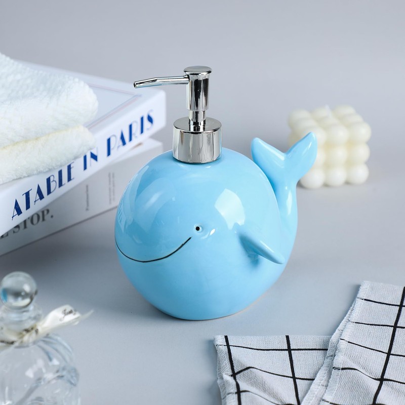 Colias Wing Sea Animals Pattern Soap Dispenser with Plastic Pump,