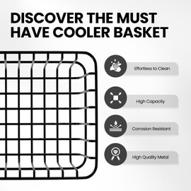 Cooler Storage Basket Insert Compatible with RTIC 32/52/72 Qt & Coleman 54 Qt Steel Belted Coolers - Fits with Dividers, Inserts, and Accessories
