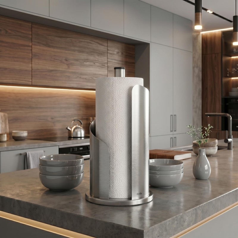 Stardis Kitchen Roll Holder, Stainless Steel/Matte Coated, Diameter: 15 cm