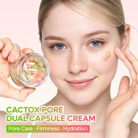Dr.Melaxin Cactox Pore Dual Capsule Cream Pore Minimizing Hydrating Face Cream With Cactus Extract, Pdrn & Vegan Collagen For Firmness & Skin Repair 3 Count (Pack of 1)