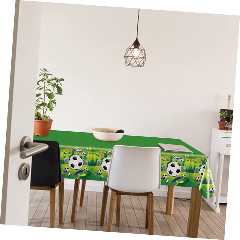 ABOOFAN 2pcs Soccer Themed Table Cover Pe Tablecloth for Parties