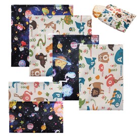 6Pcs Sandwich Bags, Reusable Snack Bags for Kids, 3 Sizes Food Lunch Bags with Zipper for Kids Lunch Bags and for Adults Washing Machine Washable