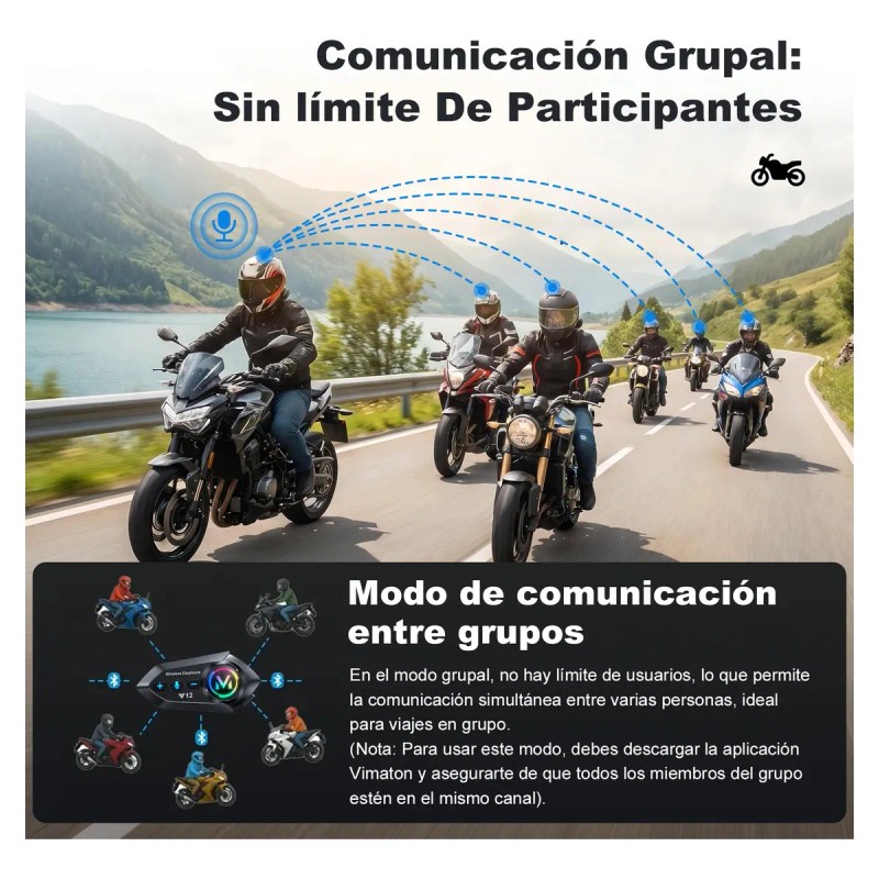 2 Pcs Y12pro Intercomunicador Bluetooth Para Cascos De Moto