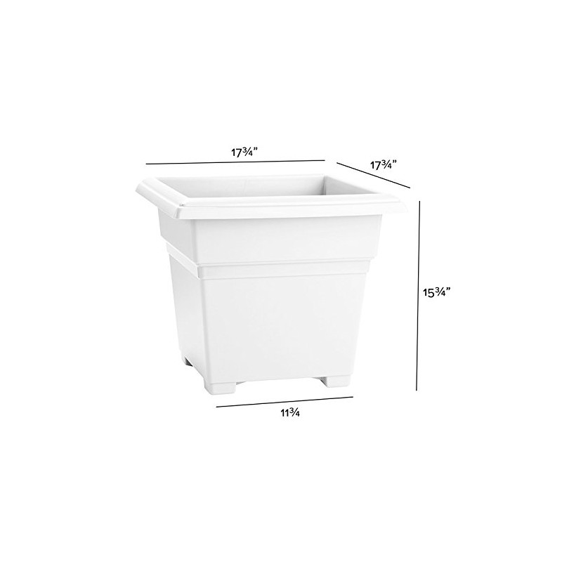 Novelty Countryside Square Tub Planter, White, 18-Inch