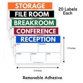 Tag-A-Room Office Moving Label Stickers Color Coded, 325 Count