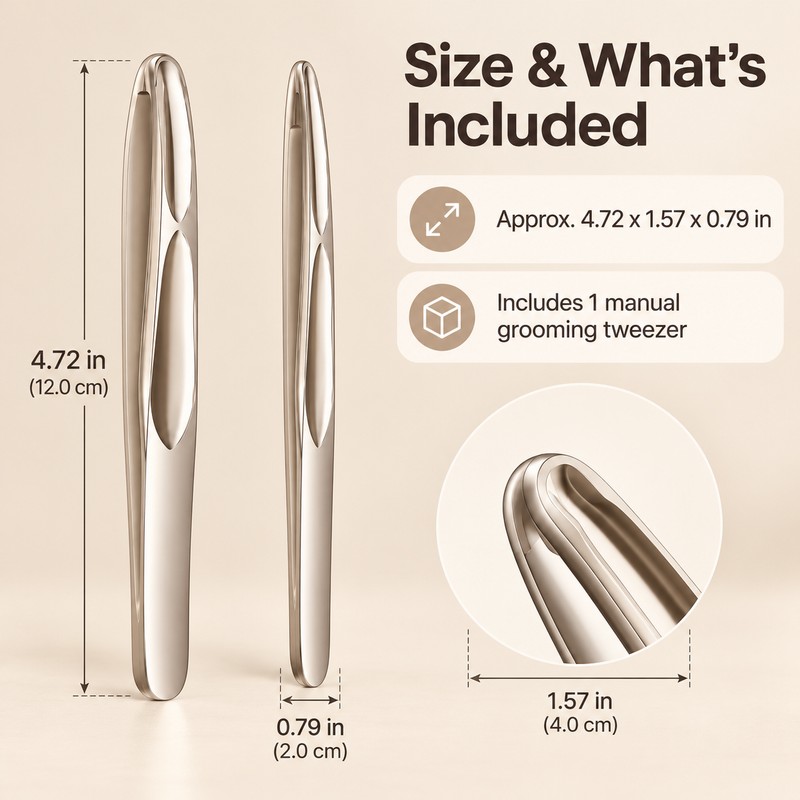 Eyebrow Tweezers for Precise Facial Hair Plucking - Rounded Tip,