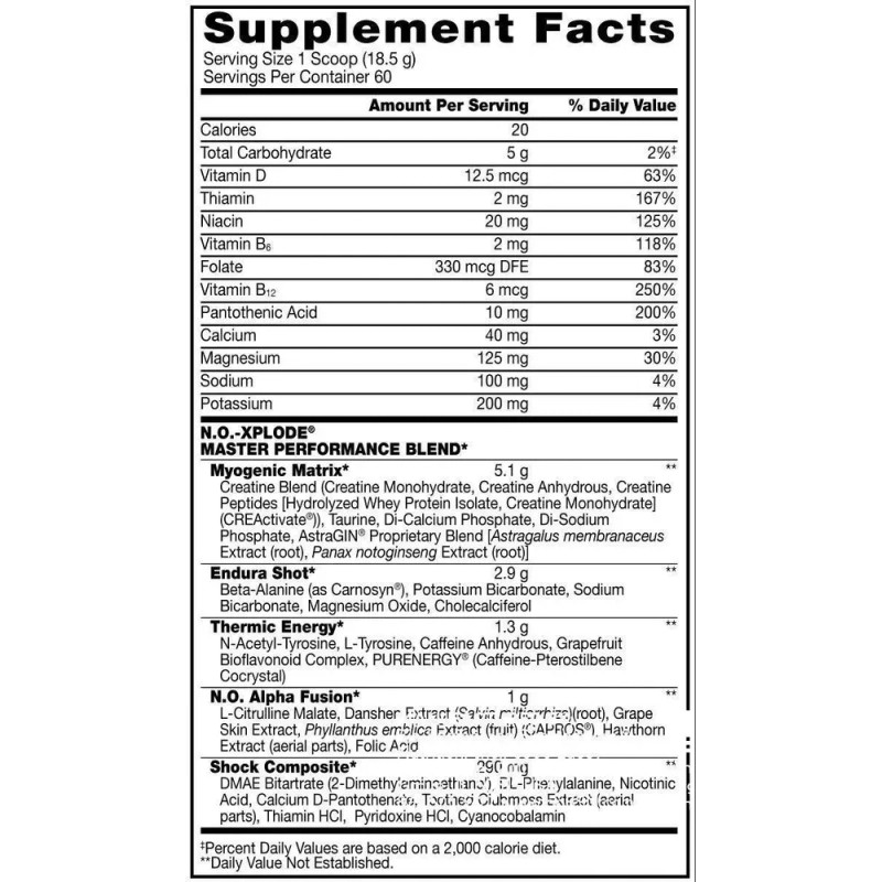 Pre Entreno Bsn No Xplode 3.0 60 Servicios Los Sabores