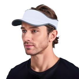 Moonlove Women Men Sun Visor Cap Unisex Kids Adults Universal Summer Outdoor Sports UV Protection Sun Hat Adjustable Lightweight Hollow Hat Tennis Golf Baseball Cap for Running Jogging White