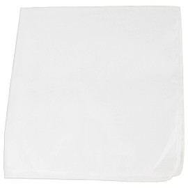 Mechaly Solid Colors 100% Cotton Bandana (White)