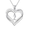 TOUPOP Initial Necklace for Women Double Heart Letter Necklace Sterling