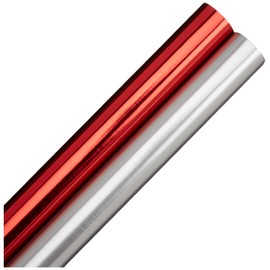 Papyrus Christmas Wrapping Paper Rolls, Red and Silver (2 Rolls, 40 sq. ft.)
