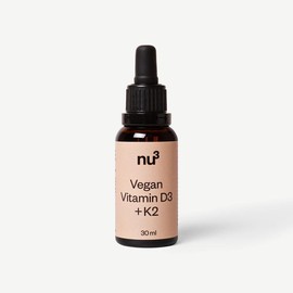 nu3 Vegan Vitamin D3 + K2 – Tropfen, pflanzlich, Natürliches Vitamin D3 aus Flechten, kombiniert mit Vitamin K2, leicht zu dosieren, ohne Zusätze, vegan, rein, geschmacksneutral - 30 ml