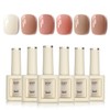 GAOY Sheer Nude Pink Gel Nail Polish Set, 6 Colors