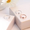 FUNEIA Heart Ring with Letters Women Gold Silver Rose Gold