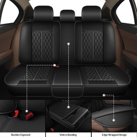 YORKNEIC Full Set Seat Covers Fit for Buick Encore GX 2020-2024 2025 Waterproof Breathable Leather Car Seat Covers Automotive Car Seat Cushion Protectors(5 Seats, Black)