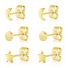 BOGKU 3 Pairs Titanium Stud Earrings Set, Hypoallergenic Women Earrings