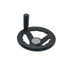 Black Round Hand Wheel with Revolving Handle, 100mm Power Lathe