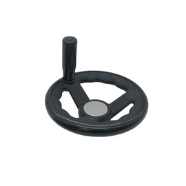 Black Round Hand Wheel with Revolving Handle, 100mm Power Lathe 3 Spoke Replacement Handle for Lathe Milling Machine