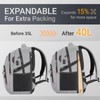 Velaybor 40L Expandable Laptop Backpack, Anti-thief Travel Backpack with USB