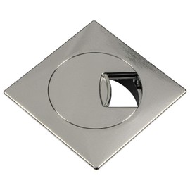 Gedotec Cable guide desk made of sturdy ABS plastic, 1 piece square cable passage 60 mm, Plaza, cable box, chrome look, cable guide square for push-in, cable duct