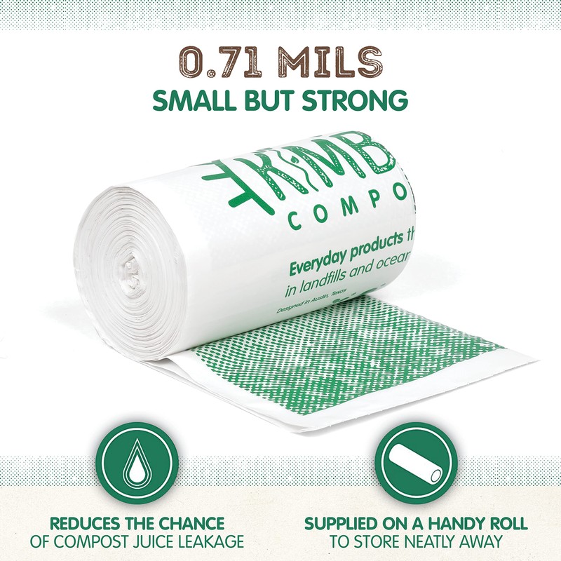 KC’s 3-Gallon Compostable Trash Bags with Drawstring – 100 Count