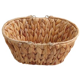 KOMBIUDA Natural Hyacinth Grass Bread Basket Woven Snack Organizer Decorative Home Storage