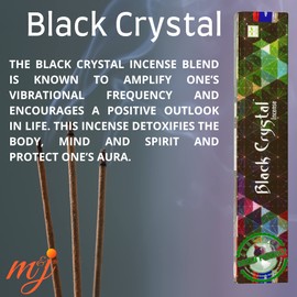 Original Satya Nag Champa Black Crystal Incense Sticks | with M&J incense sticks holder | Full Box | for Aromatherapy, Spa, Yoga, Weddings, Meditation, Healing, Positivity and Relaxation
